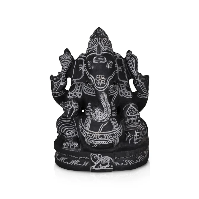Black Stone Vinayakar Idol - 18 x 14 Inches